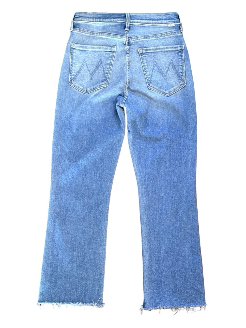 MOTHER The Tripper Ankle Fray Denim Jean in Layover Mid Blue Wash Size 28 - Picture 3 of 11
